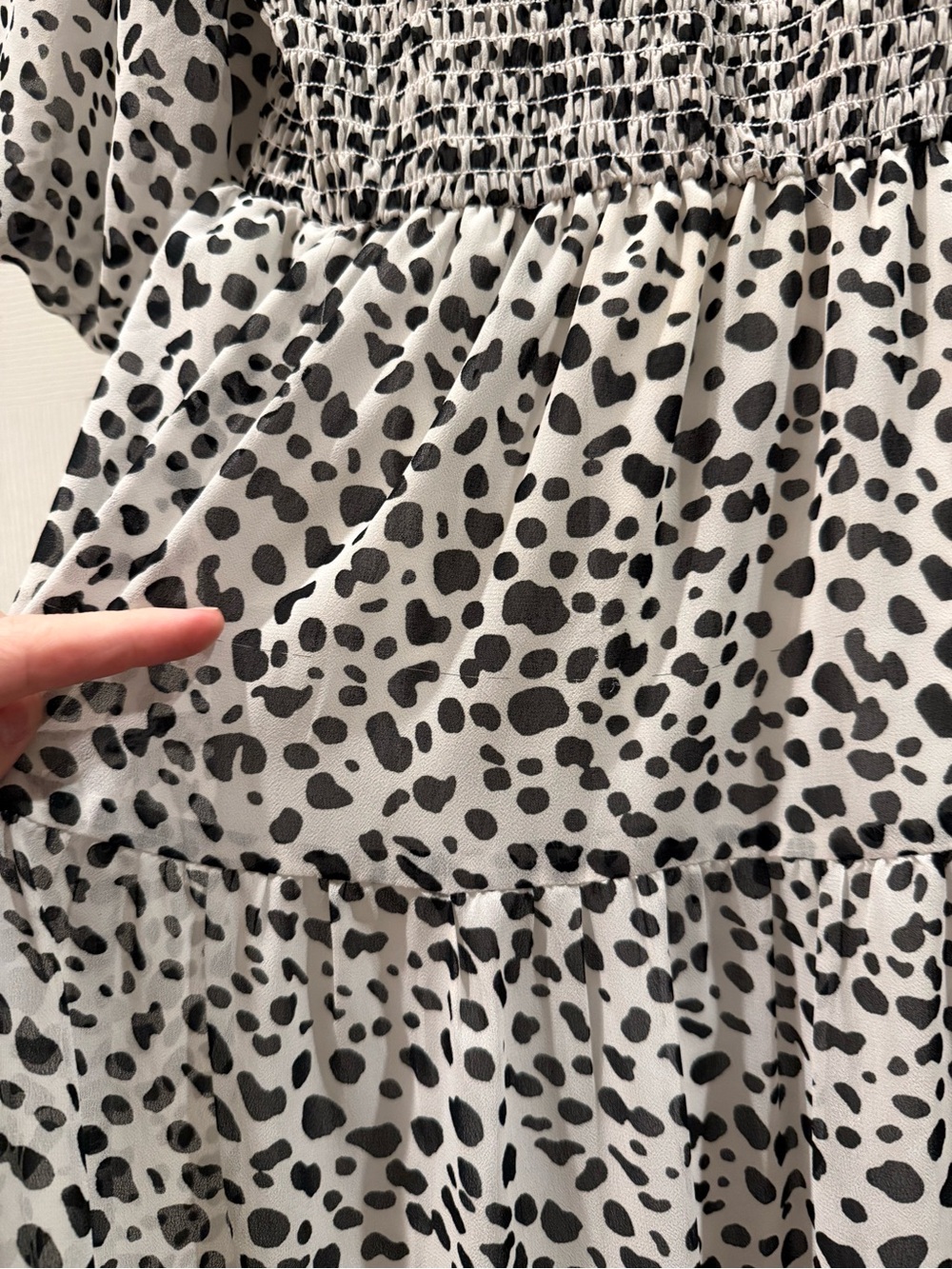 ASOS Black and White Smocked Midi Dress - Picture 6 of 6